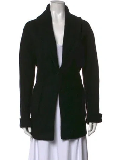 Pre-owned White + Warren Open Front Sweater In Black