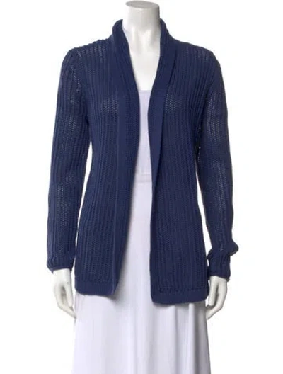Pre-owned White + Warren Open Front Sweater In Blue