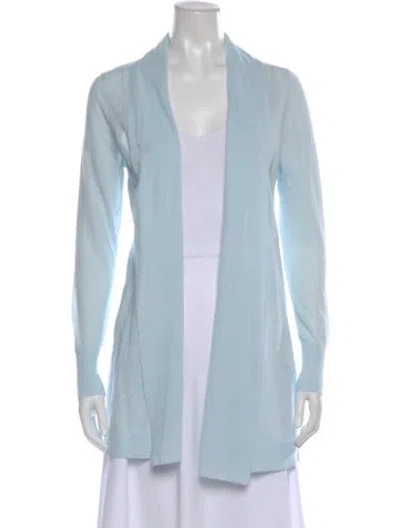 Pre-owned White + Warren Open Front Sweater In Blue
