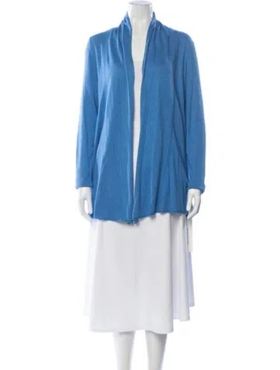 Pre-owned White + Warren Open Front Sweater In Blue