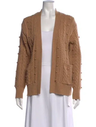 Pre-owned White + Warren Open Front Sweater In Brown/neutrals