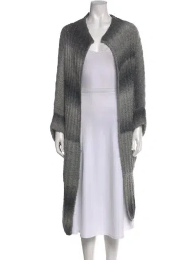 Pre-owned White + Warren Open Front Sweater In Gray