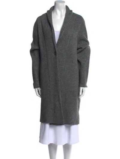 Pre-owned White + Warren Open Front Sweater In Gray