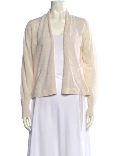 Pre-owned White + Warren Open Front Sweater In Neutral