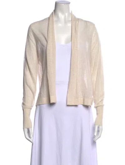 Pre-owned White + Warren Open Front Sweater In Neutral