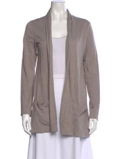 Pre-owned White + Warren Open Front Sweater In Neutral