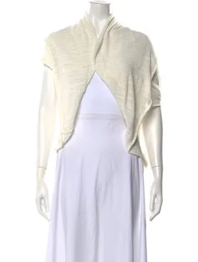 Pre-owned White + Warren Open Front Sweater In Neutrals