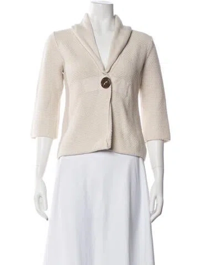 Pre-owned White + Warren Open Front Sweater In Neutrals