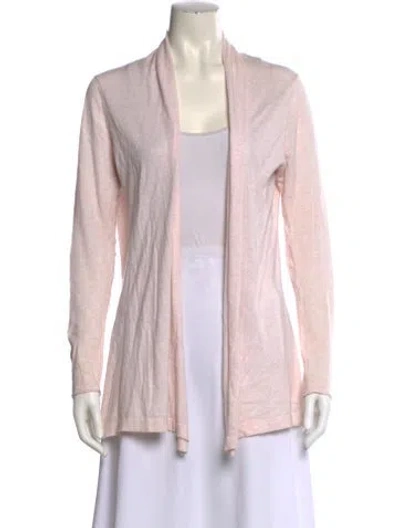 Pre-owned White + Warren Open Front Sweater In Pink