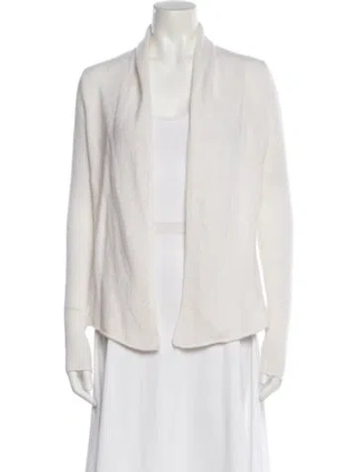 Pre-owned White + Warren Open Front Sweater In White