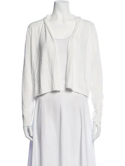 Pre-owned White + Warren Open Front Sweater In White