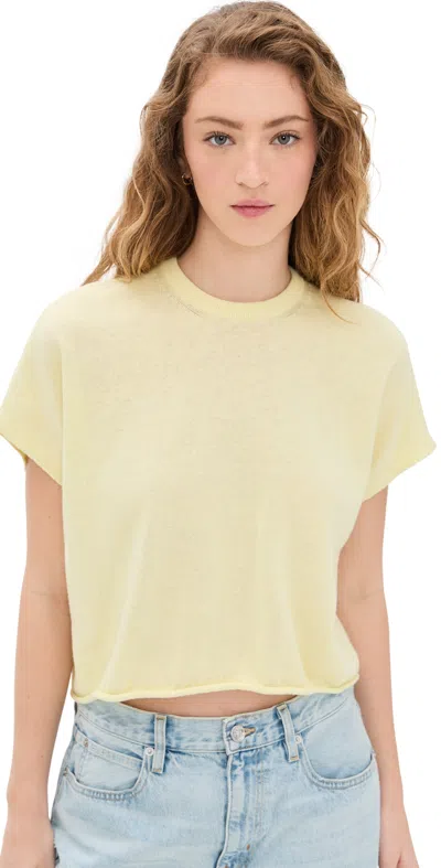 WHITE + WARREN ORGANIC COTTON BLEND EASY T-SHIRT LEMON SORBET