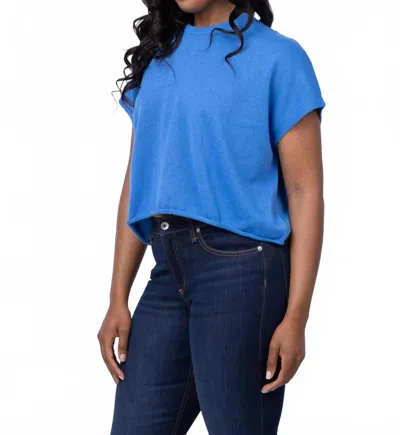 White + Warren Organic Cotton Blend Easy Top In Azure Blue