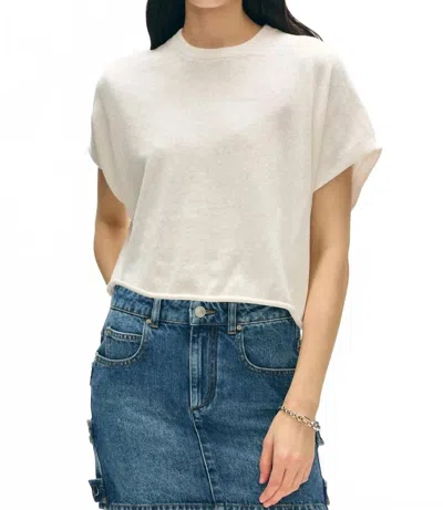 WHITE + WARREN ORGANIC COTTON BLEND EASY TOP IN WHITE