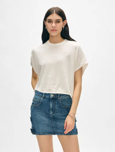 White + Warren Organic Cotton Easy T-shirt Sweater In White