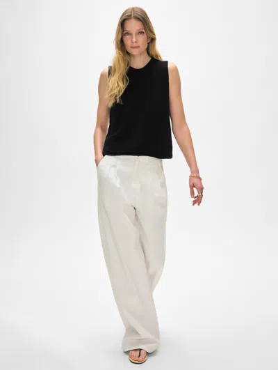 White + Warren Organic Cotton Shell Tank Top In Black