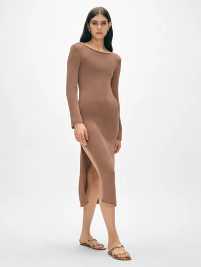 White + Warren Organic Cotton Tape Cover-up Dress In Clay