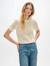 White + Warren Organic Cotton Tape Top In Ecru In Ecru