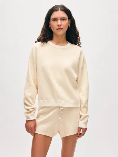 White + Warren Organic Cotton Terry Sweatshirt In Cream