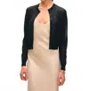 White + Warren Paperfine Crewneck Cardigan Sweater In Black In Black