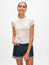 White + Warren Paperfine Pointelle T-shirt Sweater
