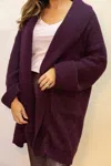 White + Warren Plush Alpaca Blend Luxe Coatigan In Black Cherry In Purple