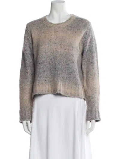 Pre-owned White + Warren Printed Crew Neck Sweater In Gray