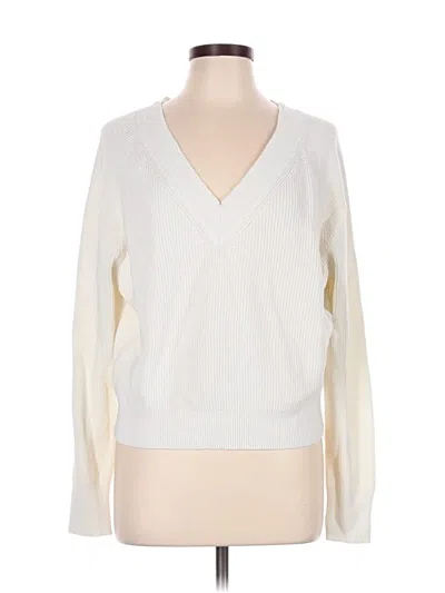 Pre-owned White + Warren Pullover Sweater In Ivory