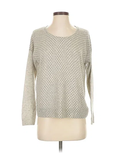 Pre-owned White + Warren Pullover Sweater In Silver