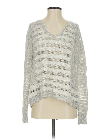 Pre-owned White + Warren Pullover Sweater In Silver