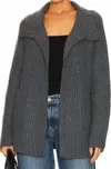 White + Warren Ribbed Cashmere Coatigan In Storm Grey In Grey
