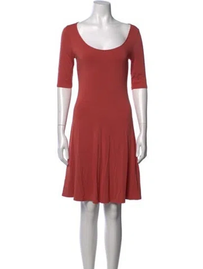 Pre-owned White + Warren Scoop Neck Mini Dress In Orange