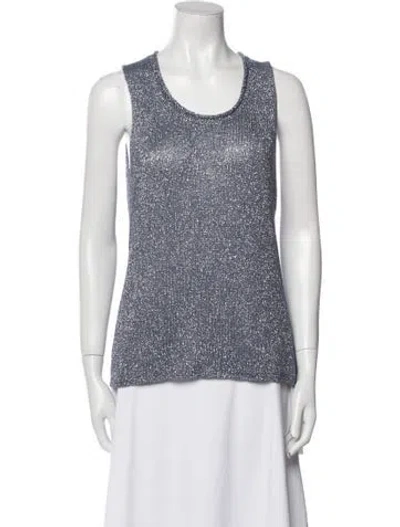 Pre-owned White + Warren Scoop Neck Sleeveless Top