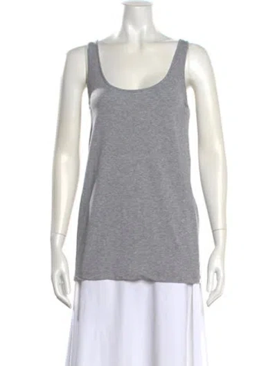 Pre-owned White + Warren Scoop Neck Sleeveless Top In Gray