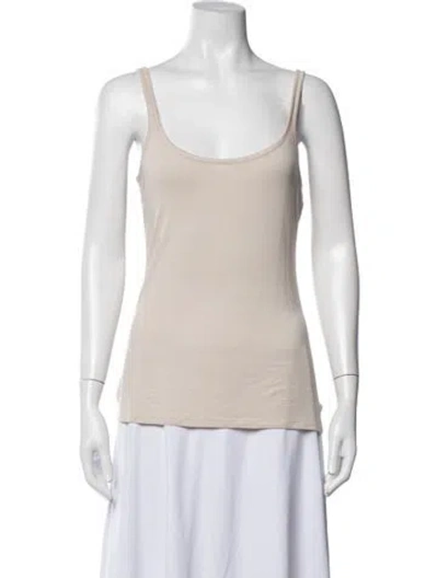 Pre-owned White + Warren Scoop Neck Sleeveless Top In Neutrals