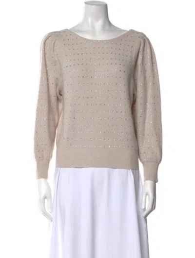 Pre-owned White + Warren Scoop Neck Sweater In Neutral