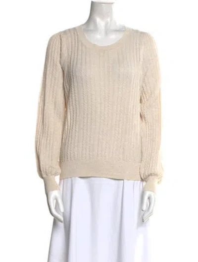 Pre-owned White + Warren Scoop Neck Sweater In Neutral