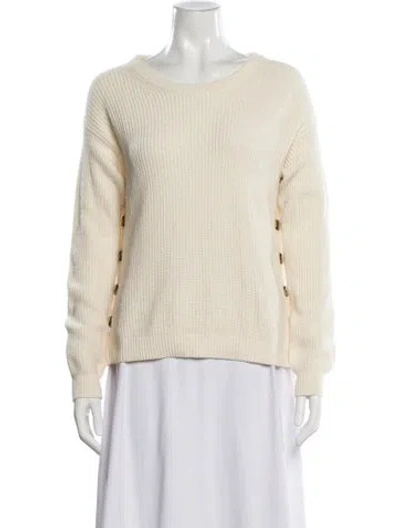 Pre-owned White + Warren Scoop Neck Sweater In Neutral
