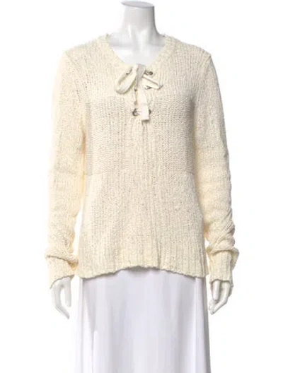Pre-owned White + Warren Scoop Neck Sweater In Neutral
