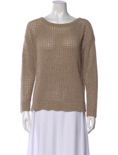 Pre-owned White + Warren Scoop Neck Sweater In Neutral