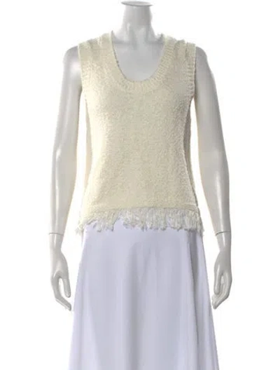Pre-owned White + Warren Scoop Neck Sweater In Neutral