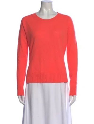 Pre-owned White + Warren Scoop Neck Sweater In Pink