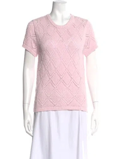 Pre-owned White + Warren Scoop Neck Sweater In Pink