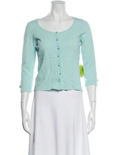 Pre-owned White + Warren Scoop Neck Sweater W/ Tags In Blue