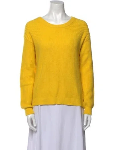 Pre-owned White + Warren Scoop Neck Sweater In Yellow