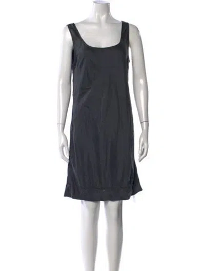 Pre-owned White + Warren Silk Mini Dress In Grey