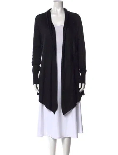 Pre-owned White + Warren Silk Sweater In Black