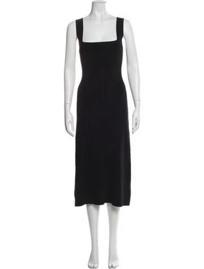 Pre-owned White + Warren Square Neckline Knee-length Dress In Blue