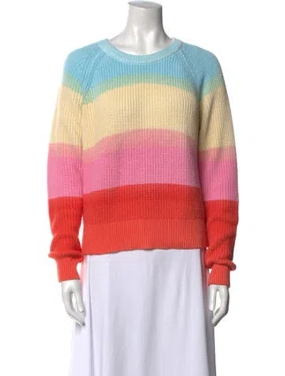 Pre-owned White + Warren Striped Crew Neck Sweater In Multi