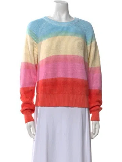 Pre-owned White + Warren Striped Crew Neck Sweater In Multi